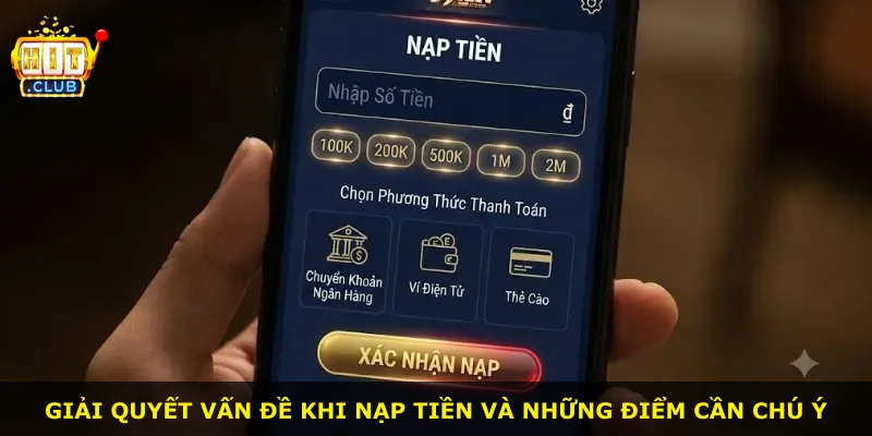Giải quyết vấn đề khi nạp tiền và những điểm cần chú ý