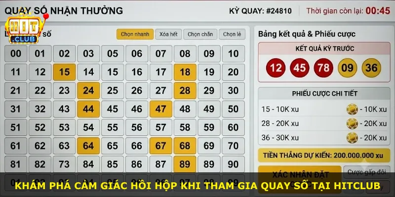 Khám phá cảm giác hồi hộp khi tham gia quay số tại Hitclub